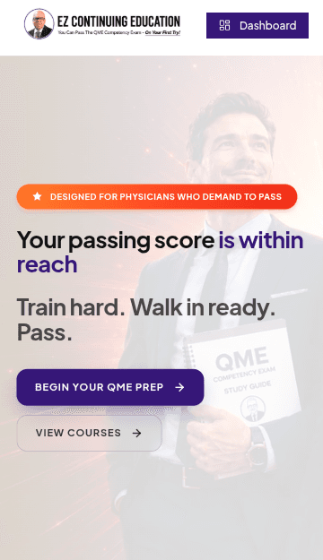 EZ Continuing Education home page shown on a mobile device